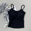 Women's Padded Camisole Top, Stretchy Slimming Cami with Built-in Bra, Pure Desire Style Spring Summer Basic