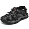Summer Genuine Leather Men's Shoes New Plus Size Mens Sandals Fashion Casual Outdoor Beach Slippers Breathable Baotou Shoes