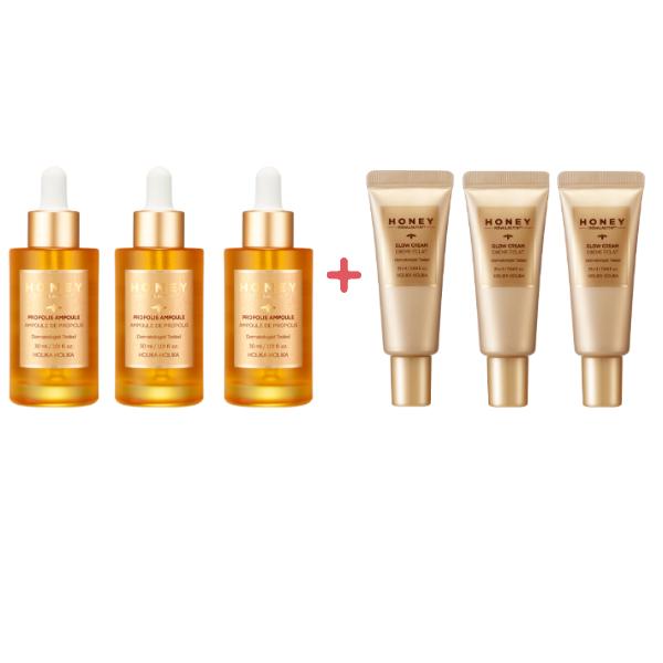Holika Holika Honey Royalactin Propolis Ampoule Специальный набор (Ампула 30 мл / 1,01 жидк. унции, Крем 25 мл / 0,84 жидк. унции.) жидкая унция. (3 варианта) #Ampoule+cream x 3pcs