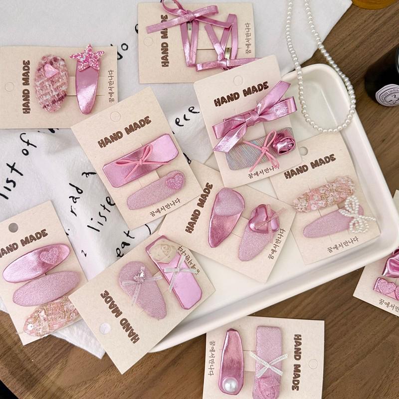 Pink Patent Leather Sweet Girl's Hair Clips - Versatile Bangs & Flyaway Hair Accessories