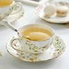 Nordic Style Coffee Cup Saucer Set Ceramic Pumpkin Cup Saucer Creative Simple Afternoon Tea Cup English Black Tea Floral