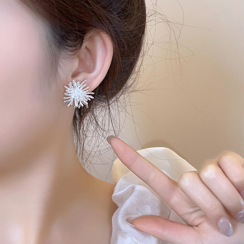 Silver Fireworks Stud Earrings - Elegant, Luxurious, and Beautiful for Women, 2025 New Hot Style
