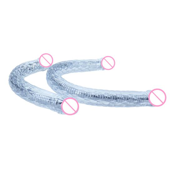Flexible Double Headed Dildo Realistic Bendable Strap-On Toy for Couples Long