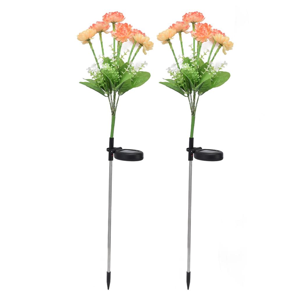 2 Pcs Solar Garden Lights LED Solar Flower Lights for Garden Patio Lawn Yard Pathway