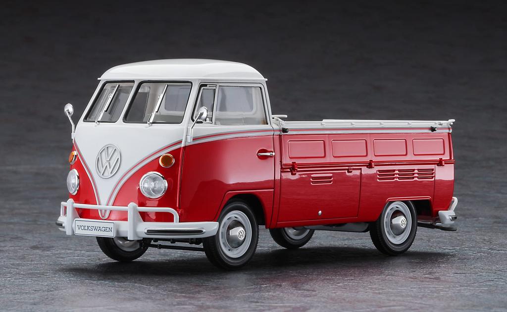 Hasegawa Volkswagen typ 2 pickup Barva Plast Model 20556 1/24 červená/bílá