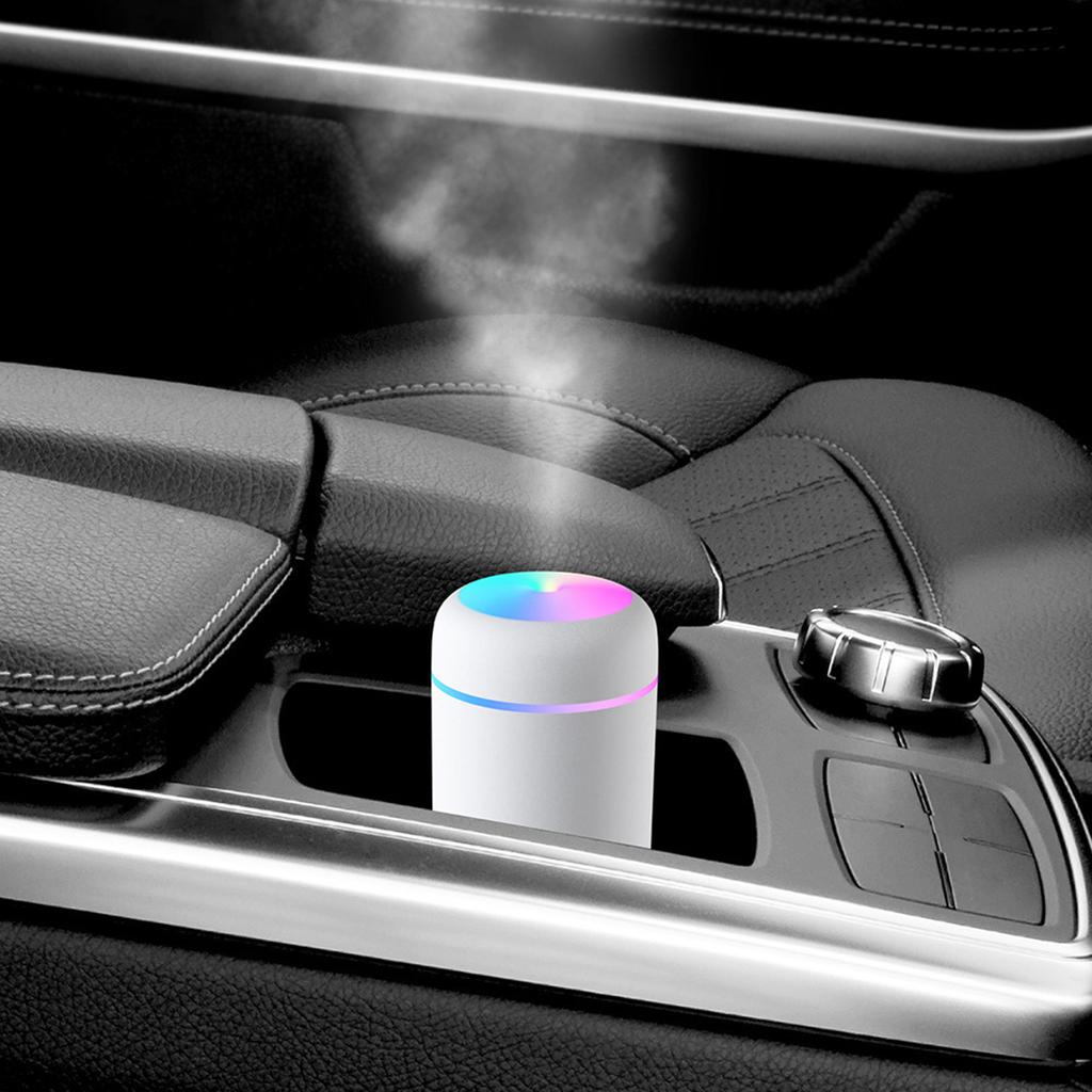 300ml zvlhčovač vzduchu USB malý přenosný barevný ambientní osvětlení s nepřetržitým/přerušovaným ztlumením mlhy