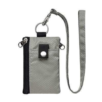 GPT Card Mini Pass und Kleine Halsbörse mit Münzfach Hellgrau [Koffer Firma] Skimming-Schutz Geldbörse, Hülle, Portemonnaie, Tasche, Beutel, Herren Damen,