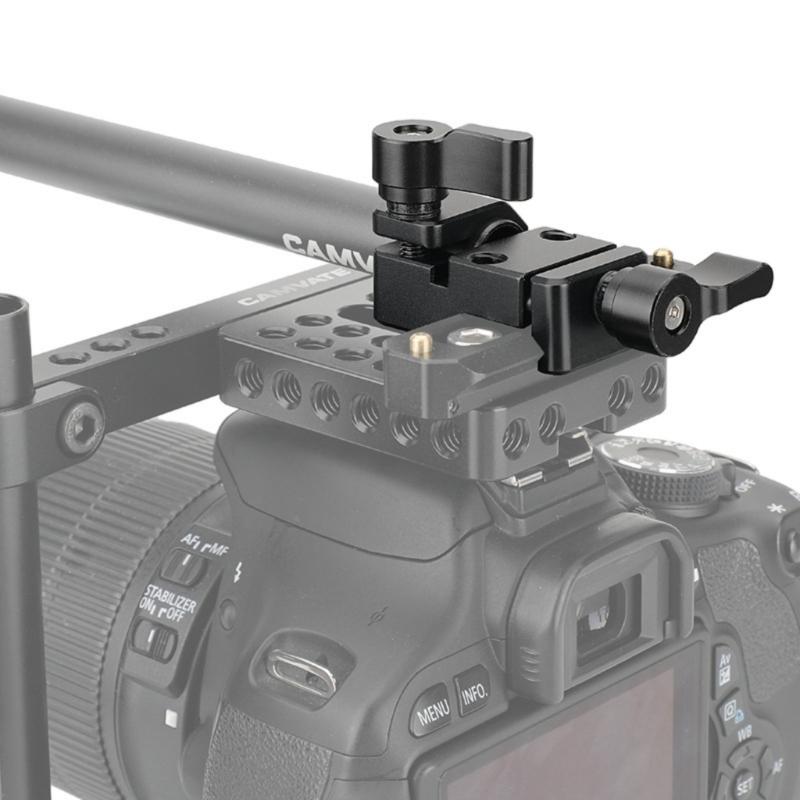 Schnellspann-Schienenklemme mit 15mm Einzelstabhalterung Passend für Schiene und 15mm Stangenrohr Kamera Fotozubehör