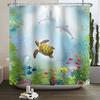 Underwater World Ocean Shower Curtain for Bathroom Seabed Animals Sea Turtle Dolphin Fish Waterproof Bathroom Curtain With Hooks