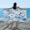 Großes Strandtuch mit blauer Pflaumenblüte für Erwachsene, schnell trocknend, Poolhandtuch, Reisebadetuch, sanddichte Stranddecke zum Schwimmen