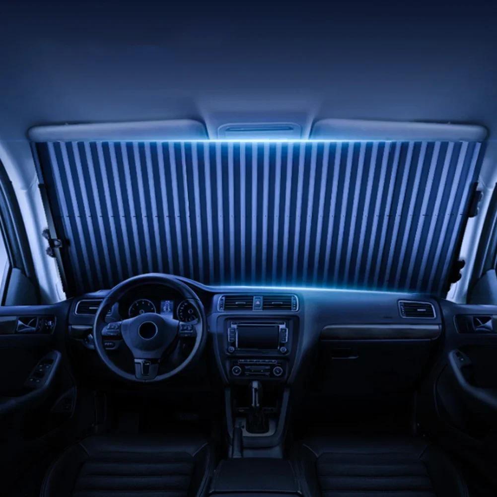 Retractable 46Cm Car Sunshade Universal Front Rear Windshield Shade Cover Summer Windshield Curtain Sun Protection