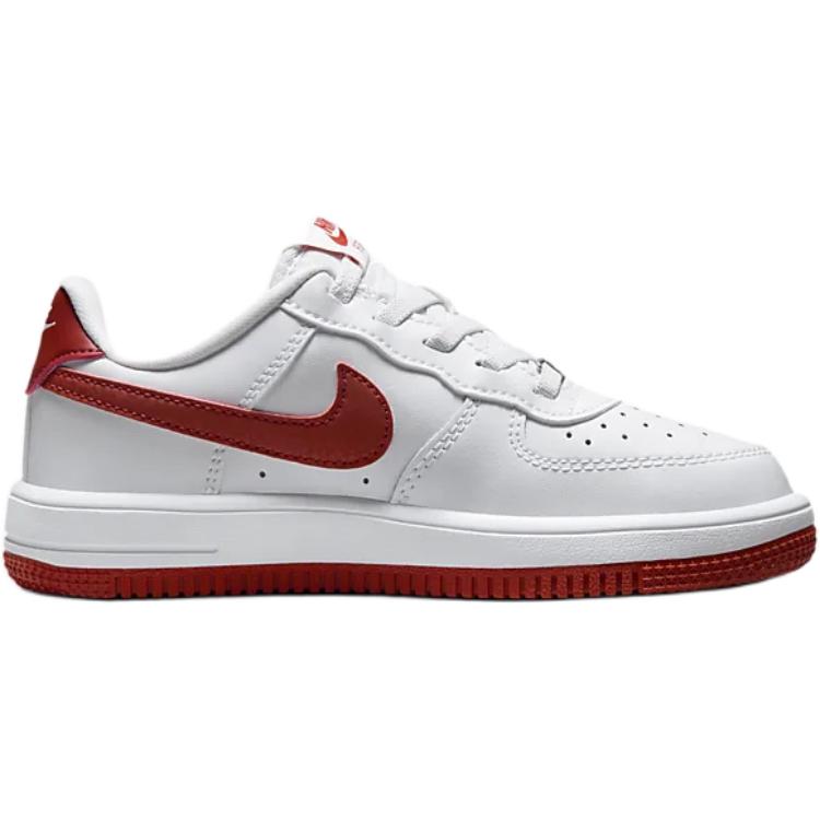 Nike Tênis Infantil de Cano Baixo Durável Fashion Air Force 1 Tênis Infantil Branco Vermelho FN0237-116