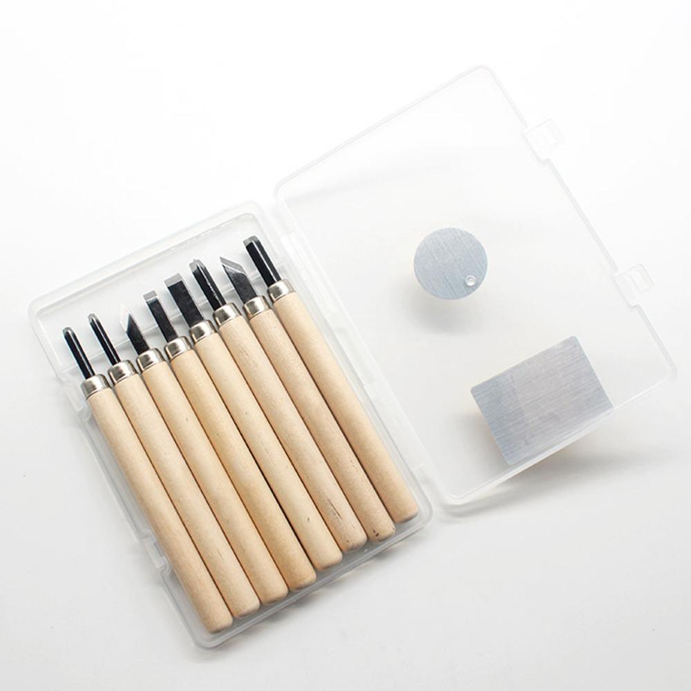 8pcs High Manganese Steel Wood Carving Knife Kit Woodworking Gouges  Craft Hand Tool