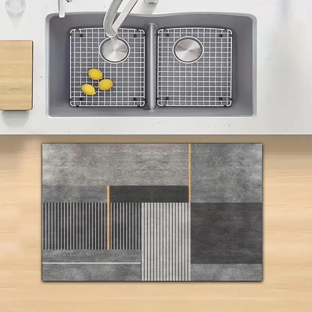 Moderne Geometrische Bodenmatte für Flur, Küche, Eingangsbereich, Rutschfeste Bodenmatte für Flur, Bodendekoration für Zuhause