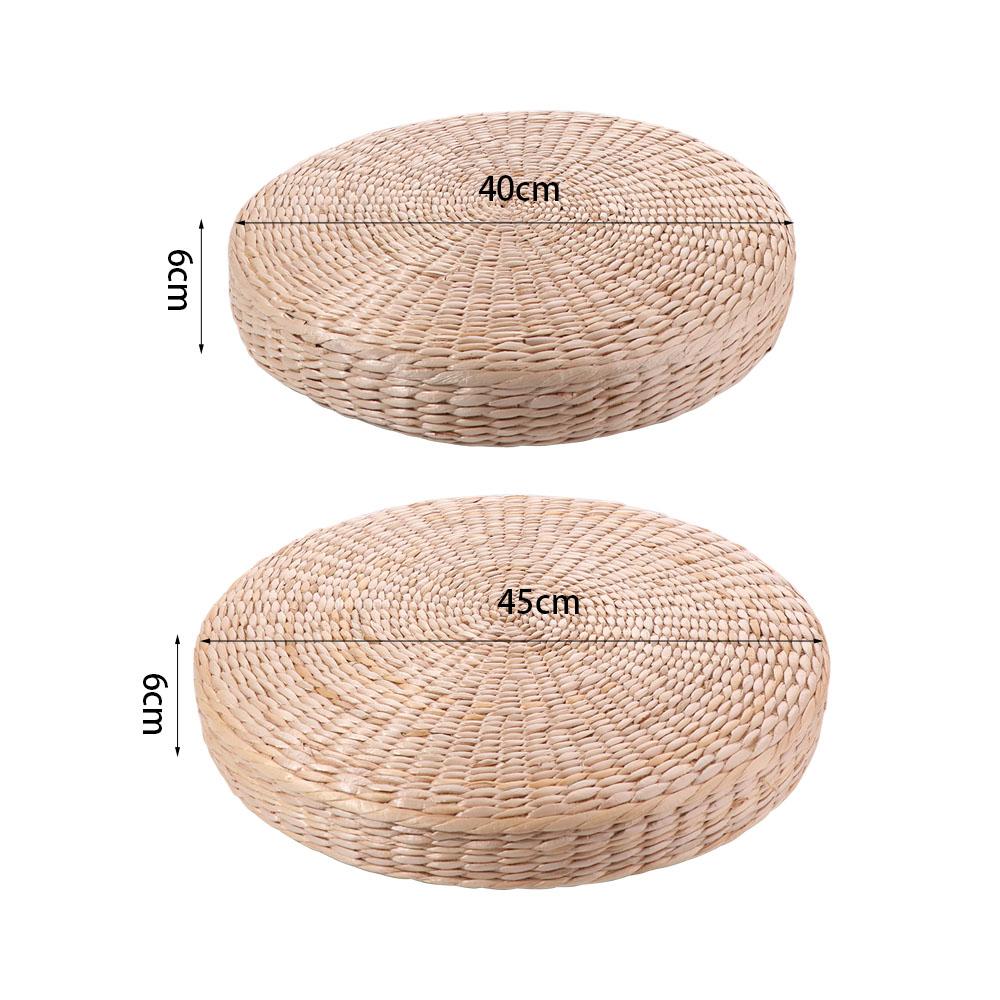 Japanese Style Natural Straw Futon Cushion Round Floor Mat Retro Tatami Cushion  Living Room