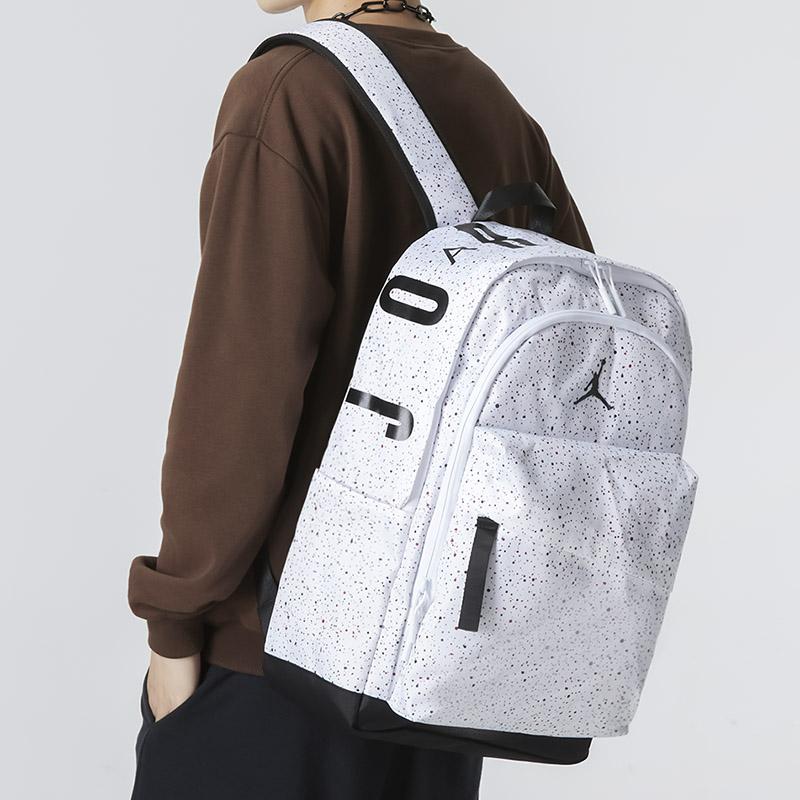 Jordan Studenten Rucksack Polyester Lässig Großer Unisex Rucksack Weiß Sternenhimmel JD2133032GS-008