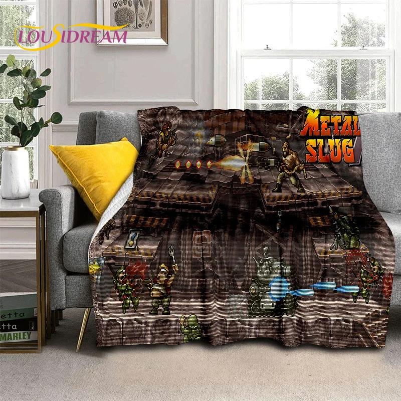 Cartoon Metal Slug Gamer Retro Game Blanket,Soft Throw Blanket for Home Bedroom Bed Sofa Picnic Travel Office Cover Blanket Kids