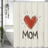 Happy Mother'S Day Love Shower Curtain, Bathroom Decorative Shower Curtain, Waterproof Shower Curtain With Hooks