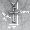 Bones Cross Men Necklace Creative Skeleton 316L Stainless Steel Pendant Chain Religion Rock Punk Rap for Biker Male Jewelry Gift