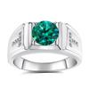 Men's GRA Moissanite Diamond Ring, PT950 Plated, S925 Sterling Silver, Simple Fashion Design.
