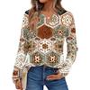 Women's Floral Print Long Sleeve  Shirt Elegant Casual Tops Trendy Shirt Tops
