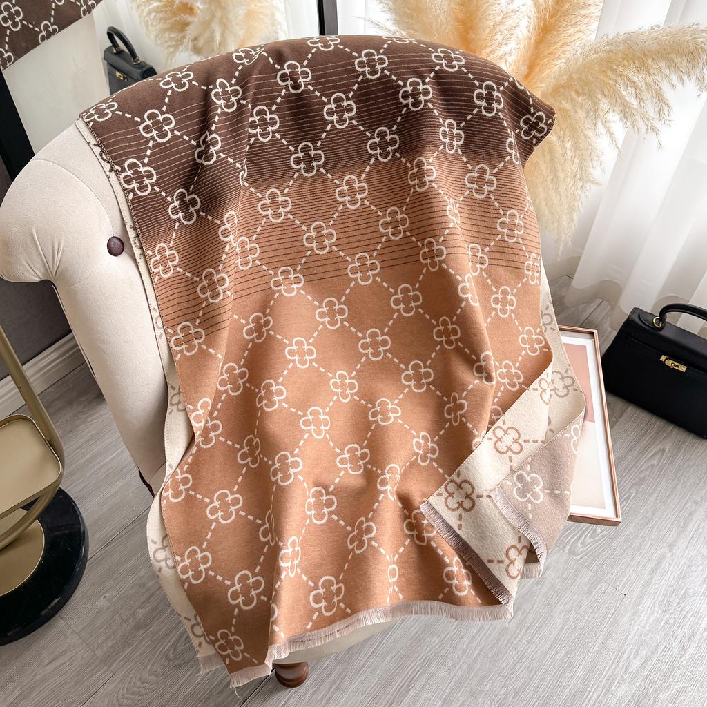 Luxury Print Cashmere Poncho Shawl Thick Pashmina Winter Wrap Casual Hijab Stole Warm Bufanda Echarpe For Women
