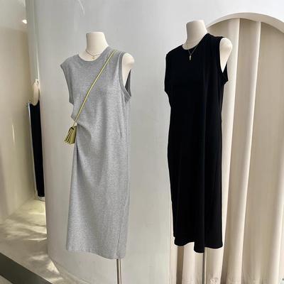 2025 Summer Women's Pure Cotton Sleeveless Long Tank Dress