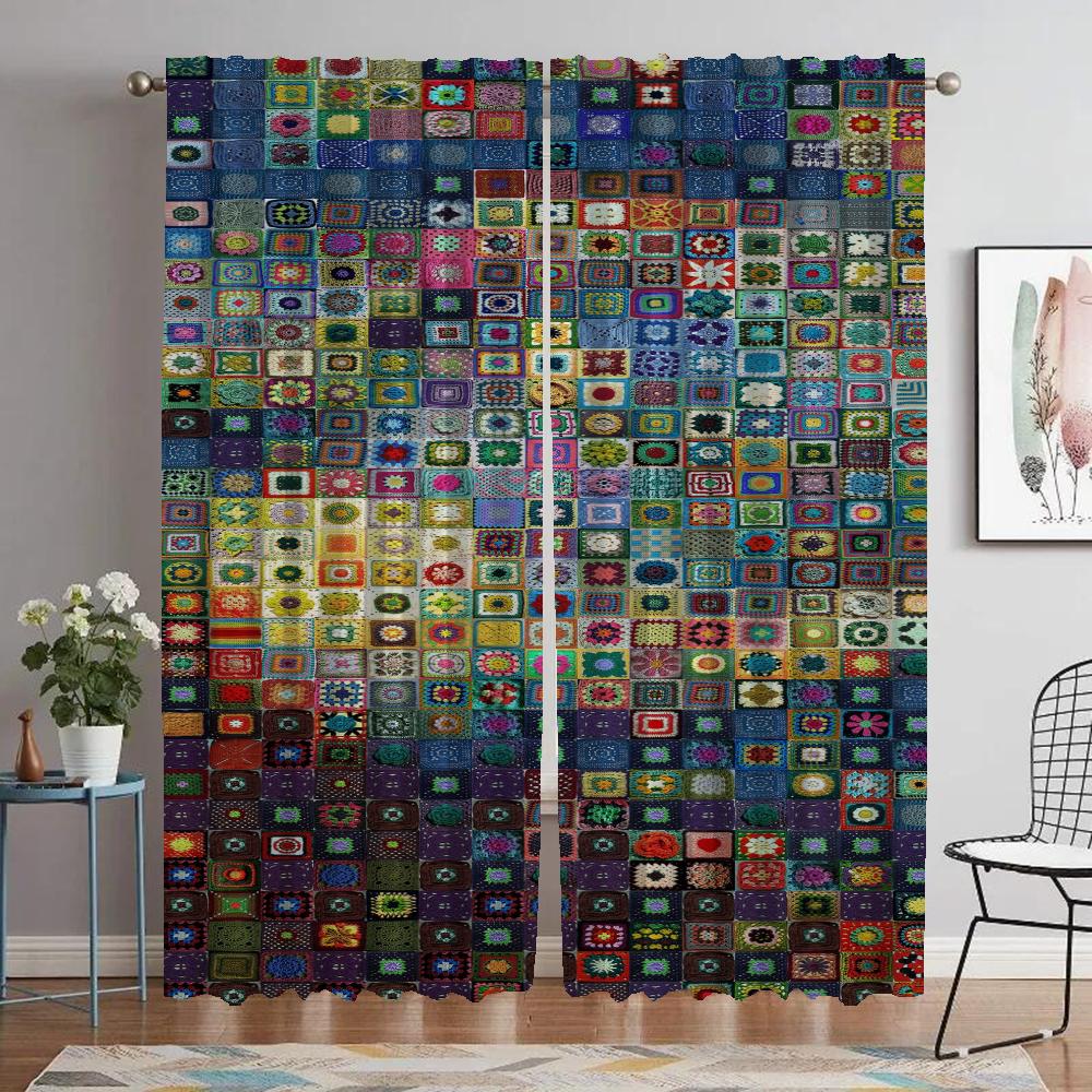 Kitchen Curtains for Living Room Curtain for Room 2 Panel Van Gogh Shades Home Interior Curtains Halloween Decoration Partition