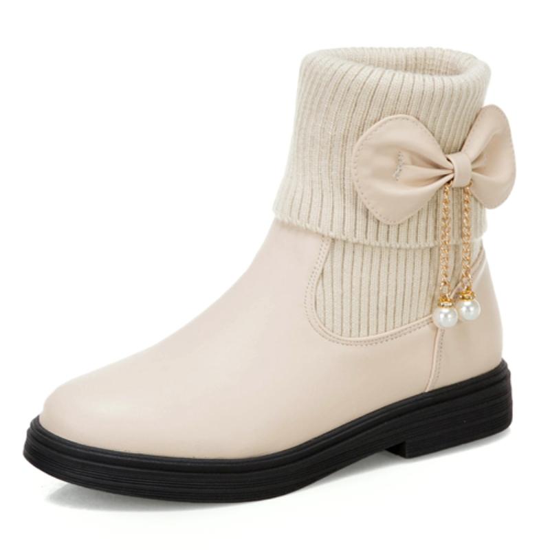 

Милые ботильоны на шнуровке для женщин Зимняя обувь Лолиты 2024 Черные Белые Короткие ботинки На плоской подошве Обувь Обувь Девушки Водонепроницаемые 39 абрикосовый