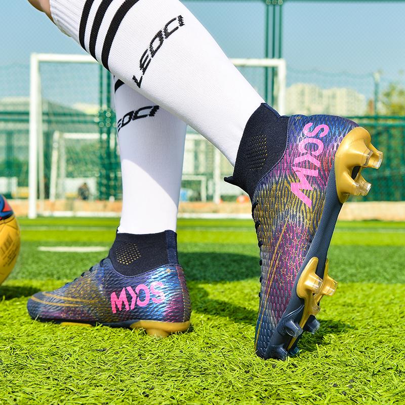 35-45 Shock-absorbing Non-slip Breathable High-top Spiked Football Shoes Sports Children's Shoes Adult Shoes