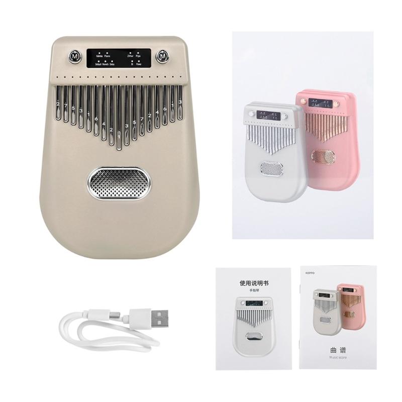 17-tone Electronic Smart Kalimba Thumb Piano Kalimba Finger Piano Thumb Piano Speaker Dual-use Musical Instrument 1 золотой