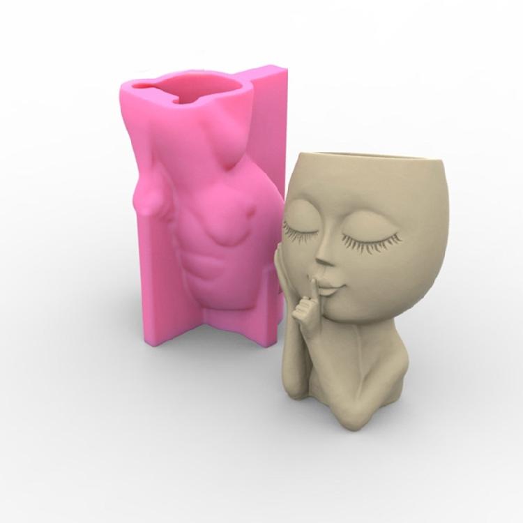 Flower Pot Resin Casting Mold Cute for Doll Succulent Planter Epoxy Mold Handmad