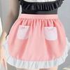 Maid Apron Costume Adjustable Ruffled Maid Apron for Halloween Cosplay Women Kitchen Apron Cooking Apron with 2 Pocket