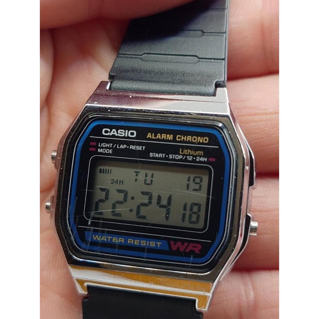 Used CASIO A158W working item belt replaced cheap Casio