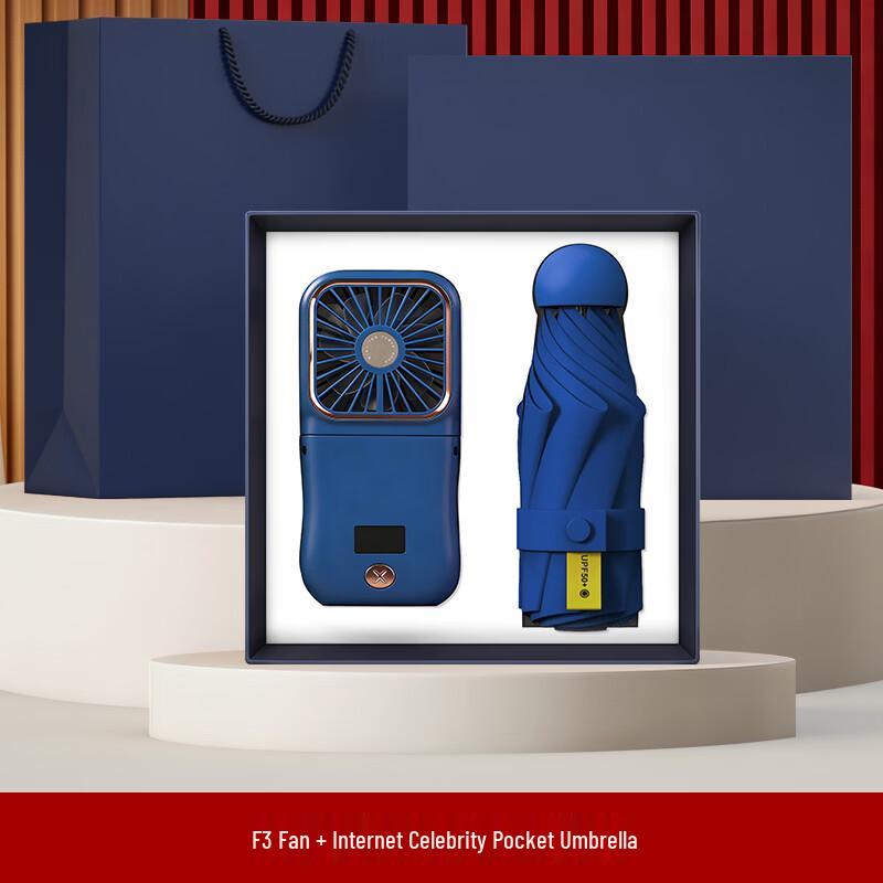 Business Gift Set: Portable Fan & Umbrella