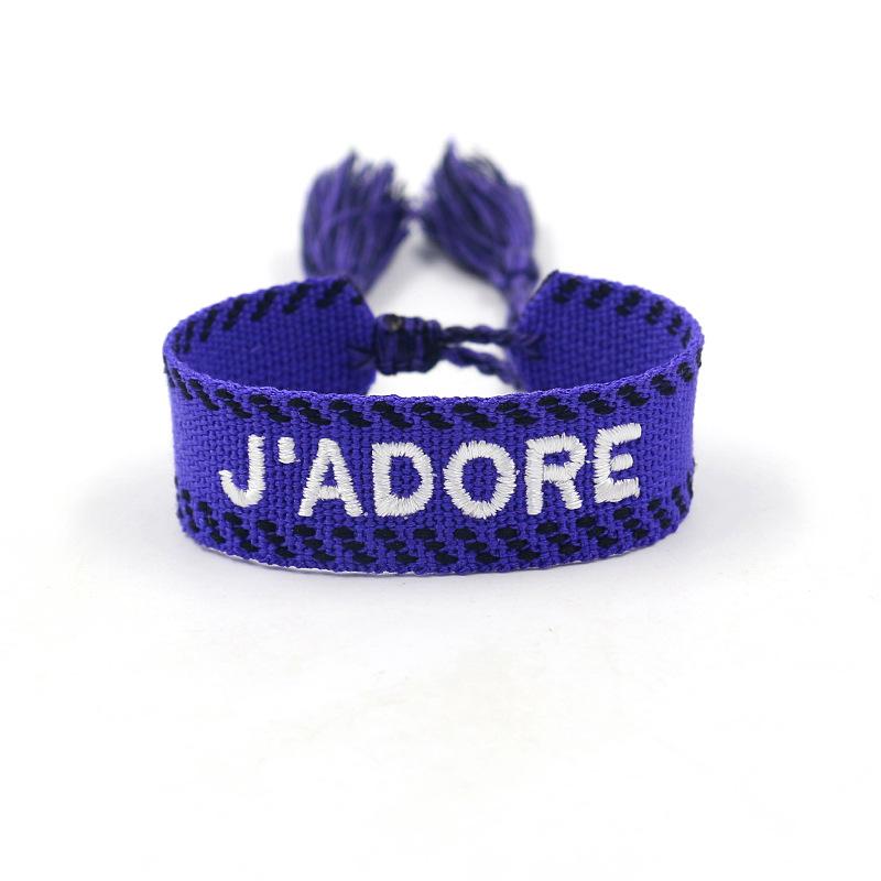European Bohemian Style Fashion Personalized Embroidery Wrist Knitted Bracelet Retro Fashion Jewelry Gift