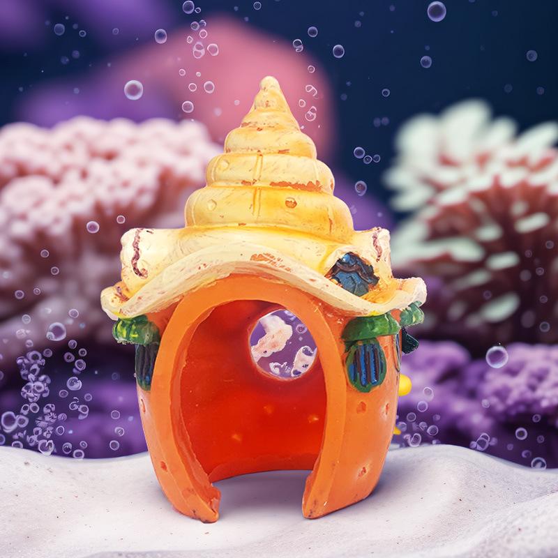 Fish Tank Aquarium Resin Product Decoration Alien To Avoid Crab Mushroom Conch House Landscape Raising Box Crab