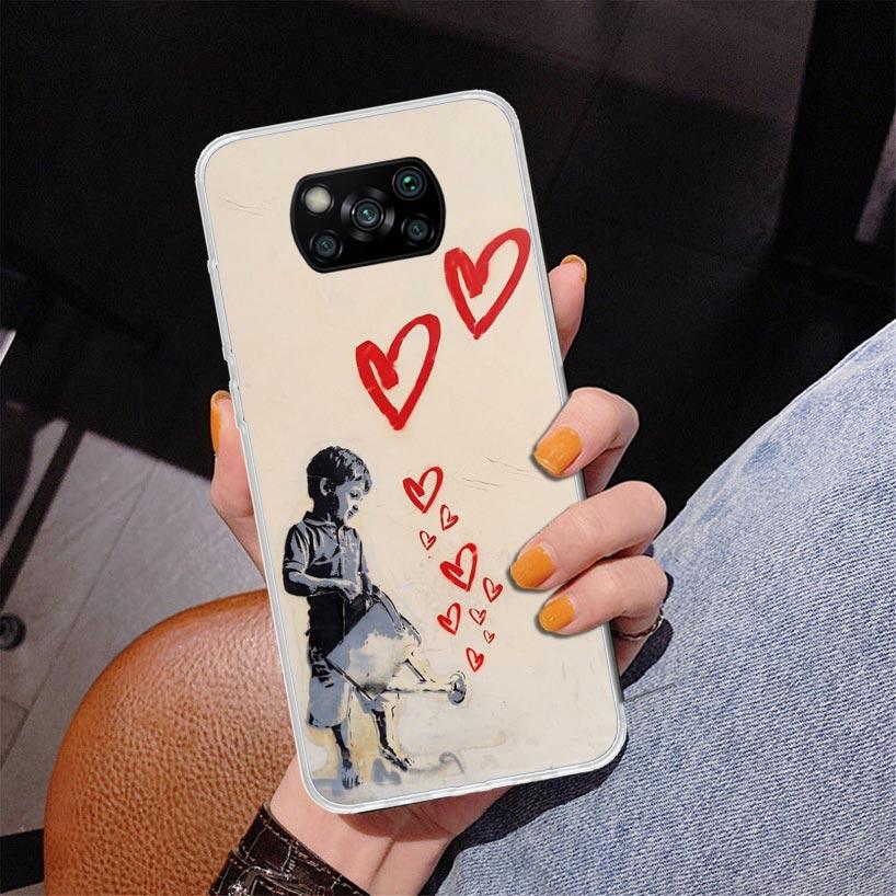 Street Art Banksy Graffiti Phone Case For Xiaomi Poco X7 X6 X5 Pro F7 Ultra Redmi 15C 15 13C 13 12C 12 10 10A 10C 9 9A 9C 9T Cov