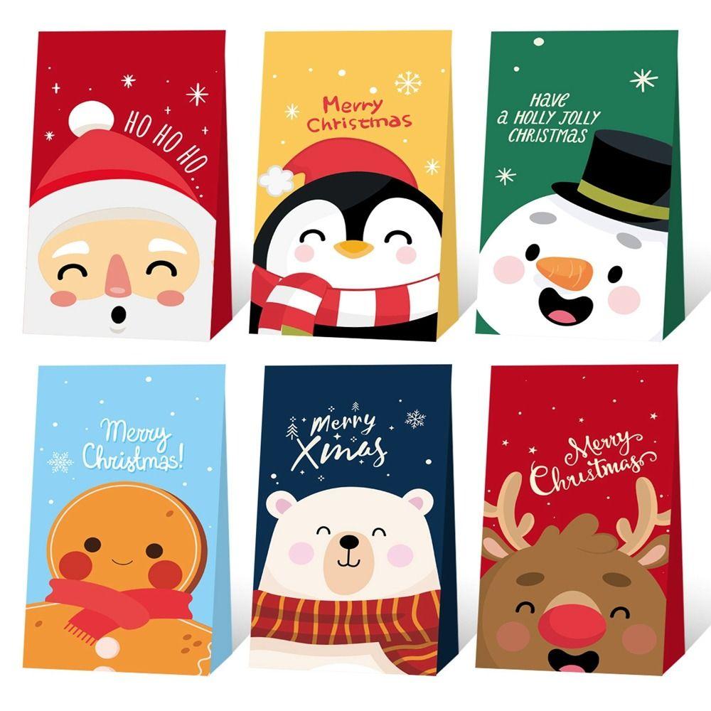 

12pcs Paper Gift Bags DIY Packaging Bag New Christmas Paper Bag New Year Style 3
