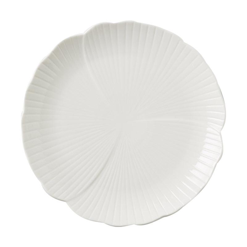 Western Food Steak Plate Household Shallow Plate Large Flat Plate Ceramic Fruit Plate Premium Sense White Cake Plate Vegetable Plate