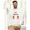 Men's STAY PAWSITIVE Graphic Casual Crew Neck Sweatshirt