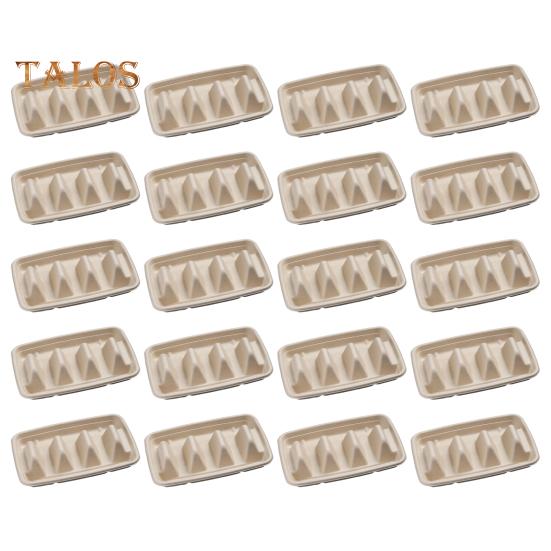 10/20 stk engangs tacoholdere for fester Robust tacobrettholder med skillevegger Miljøvennlig tacotallerken emballasjeboks for arrangementer Tacobarservering
