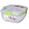 Boîte à repas - sistema - salad to go - 1,1l - carré - transparent et multicolore