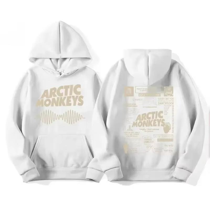 Men's Retro Rock Arctic Monkeys Hoodie - Music Album Pattern Print, Hip Hop Style Oversized Vintage Hooded Sweatshirt WY005
