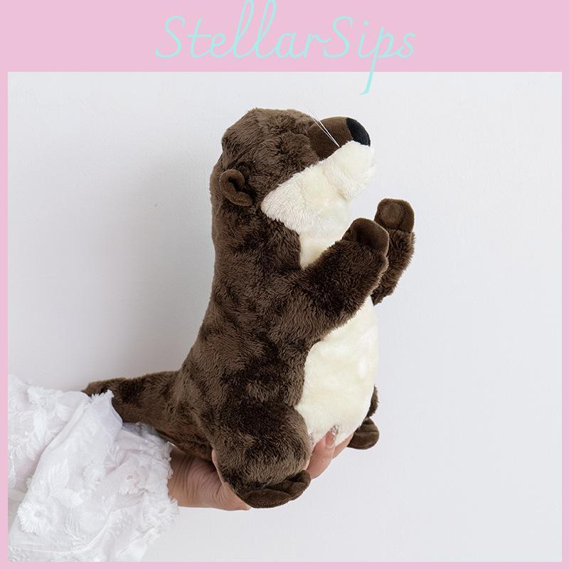 Adorable Plush Otter Toy Soft Closed Eye Stuffed Animal Kids Companion Cuddly