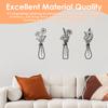 3Pcs Metal Flowers Wall Art Exquisite Metal Vase Wall Decor Floral Ornaments Rustic Farmhouse Decor for Living Room Bathroom