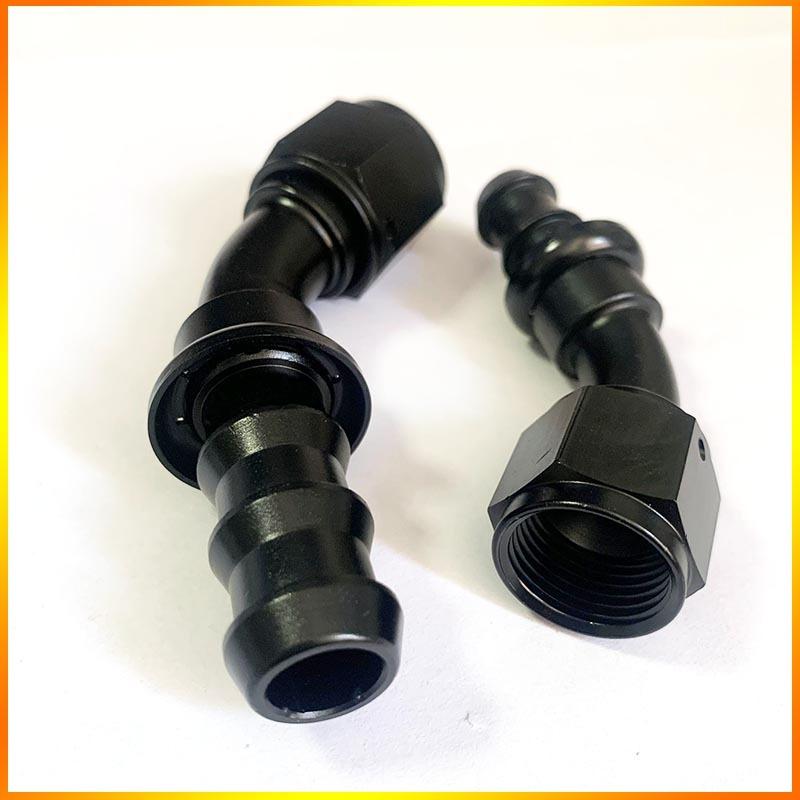 2Pcs Push-on Hose End Fittings AN4 AN6 AN8 AN10 AN12 Fuel Oil Cooler Hose Fitting 0 45 90 180 Degree Reusable Connection Adapter