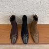 Fashion Low Heel Booties Autumn New Square Toe Spliced Flannelette Rear Zipper Soft Sole Anti-Slip Wear-Resistant Single Boots