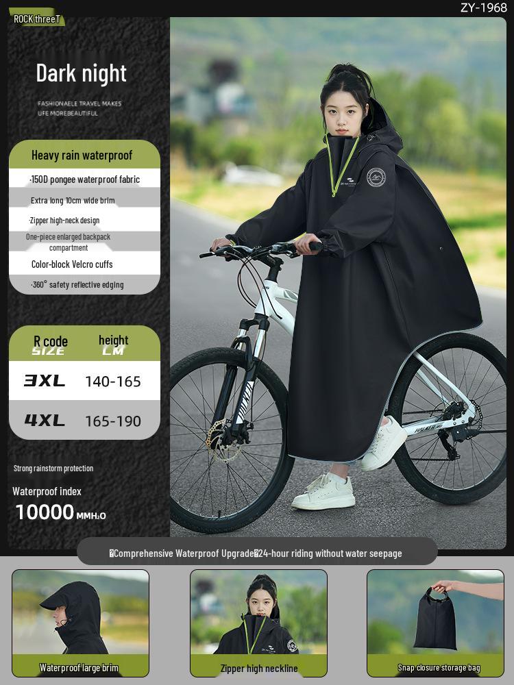 Elektrische Fiets Regenponcho voor het Hele Lichaam voor Mannen & Vrouwen - Extra Groot, Dik, Anti-Stortbui, Waterdicht voor Studenten