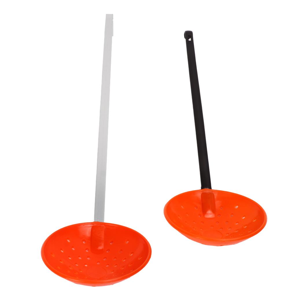2pcs Ice Fishing Ladles Rapid Filtering Strainer Scoop with Plastic and Aluminum Alloy Handles Hook